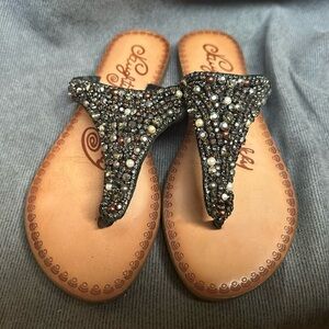 Naughty Monkey beaded flip flops sandals